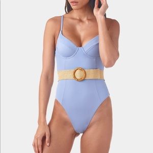 WeWoreWhat Danielle One Piece Swim in Powder Blue